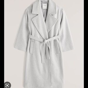 Abercrombie long, belted pea coat petite XS